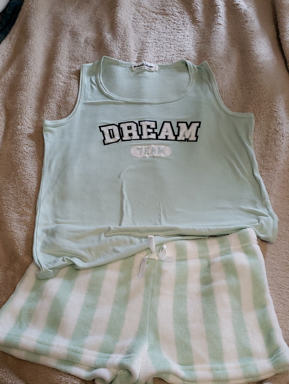 Dream Team Mint Green Women's Pajama Tank & Shorts Set